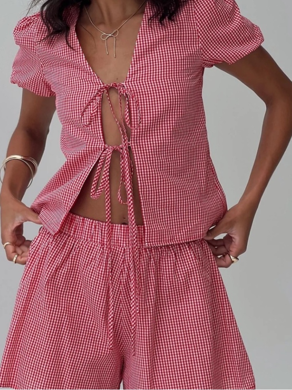 Princess Polly Red Gingham Matching Set